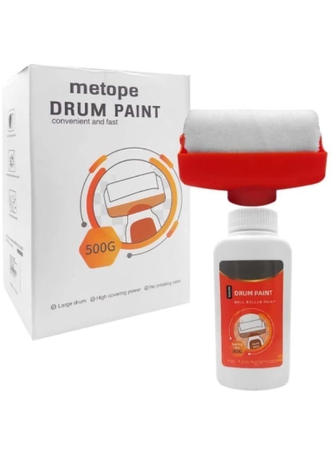 500g Wall Repair Putty with Built-in Roller Brush - Instant Repair Putty for Wall Cracks, Holes, Scratches, and Stains - Quick-Drying, Mold-Resistant - White - Image 1